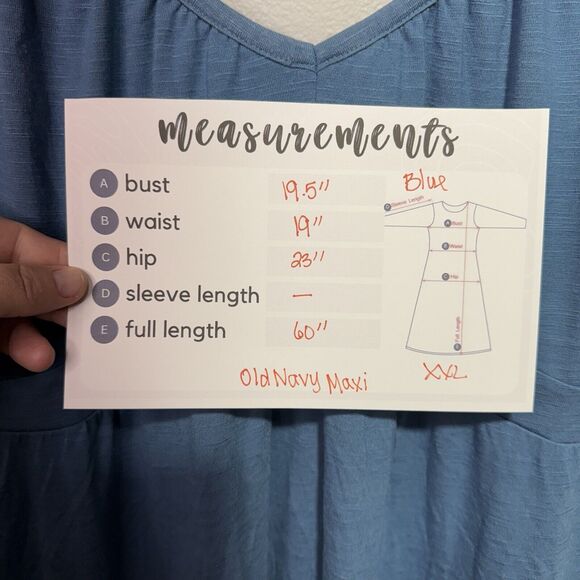 Old Navy Blue Maxi Dress Women’s Size XXL Spaghetti Strap Empire Waist - Picture 9 of 9